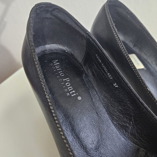 Mario Ponti vintage leather heels size 37 used, black