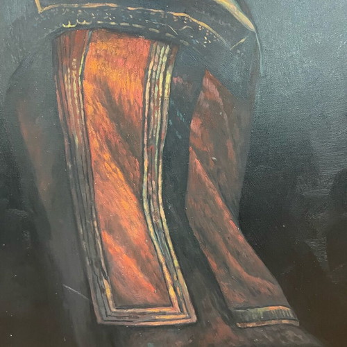 Artwork on canvas with velvet, like new, Taylor, the flute theme