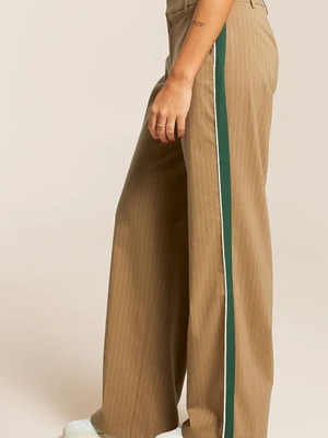 ZARA Pinstripe trousers with boxer detail XS like new, beige multicolor