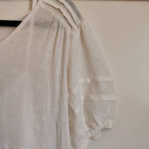 Stradivarius Broderie Anglaise dress white like new, size L