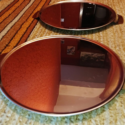 WMF Serving Plates set of 2 like new, stainless steel 18/10
