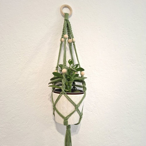 Handmade Macrame Plant Hanger for Pots up to 15 cm, 63 cm Long