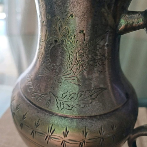 Tin pitcher used, height 17cm