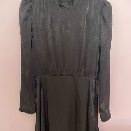 Mini dress Zara satin look like new, black