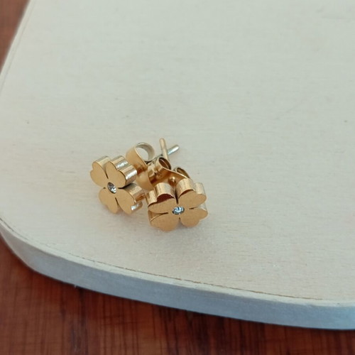 Earrings new, stainless steel, gold tone, hypoallergenic