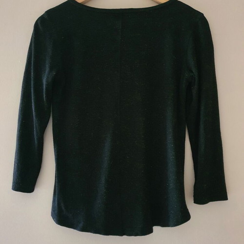 Timeout black ribbed blouse with glitter, size S, like new
