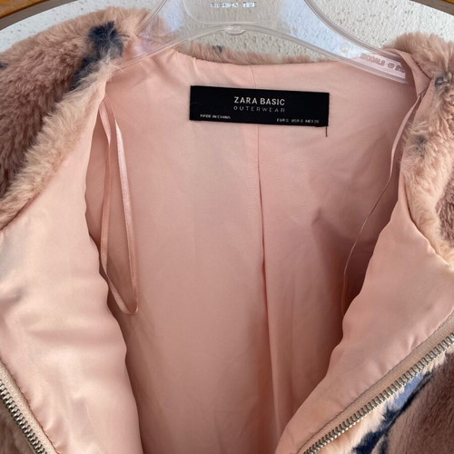 Zara short fur like new, blue and pink