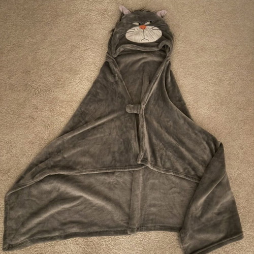 Disney Lucifer fleece blanket with hood like new