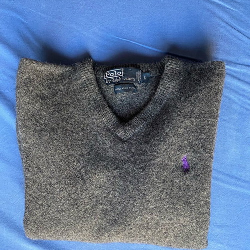 Polo Ralph Lauren gray sweater 100% sheep wool like new