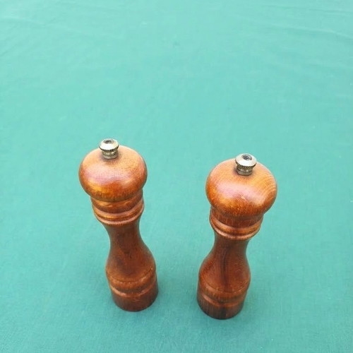 Morel Design pepper and salt mills, solid wood, vintage 1980s-1990s