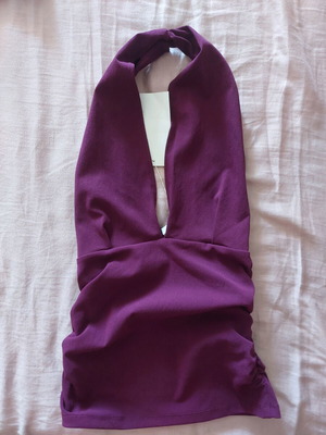 Halterneck top medium, purple, Zara