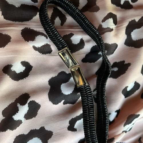 Long animal print dress with belt like new