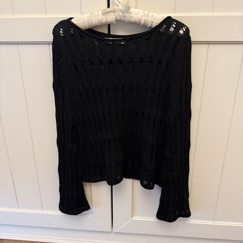 Zara Black Open-Knit Top Like New, Size S