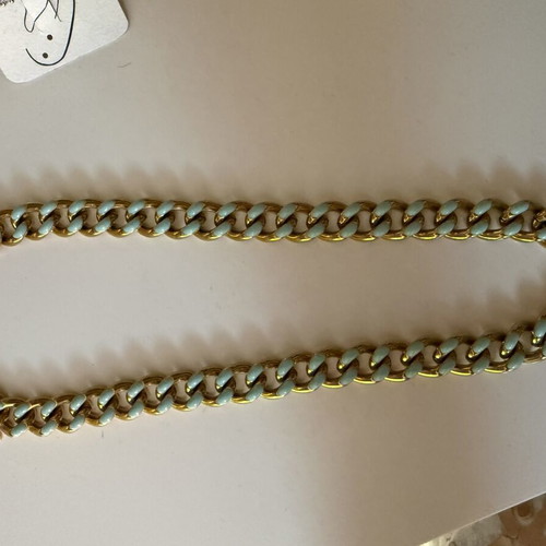 Necklace chain thick gold turquoise new