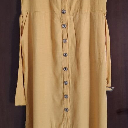 Only linen summer dress used, yellow, size M