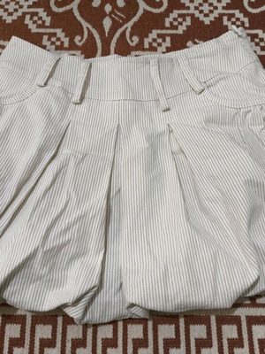 Pink Woman mini skirt like new, milky color with stripes, size M