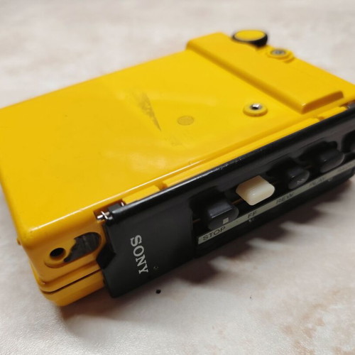 Sony WM-F45 Sports Walkman used, yellow, cassette functional