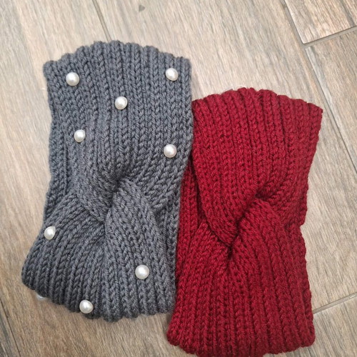 Hair ribbons new, set of two, gray and beige