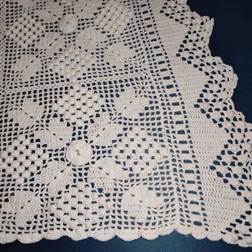 Handmade crocheted blanket used