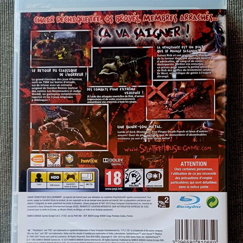 Splatterhouse PS3 game used, complete and in excellent condition