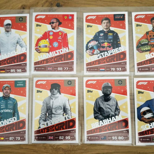 Topps F1 Turbo Attax 2026 Greats of the Grid complete set 8/8 like new