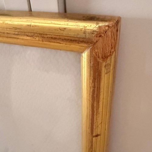 Painting by G. Stathopoulos framed with glass used