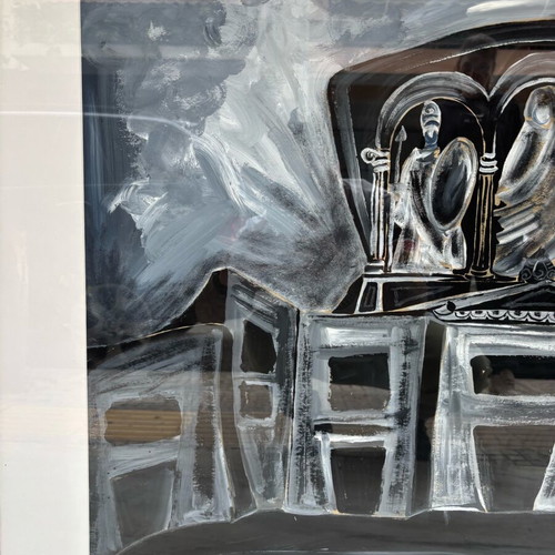 Tempera artwork Ersi Drini used, Troades stage model 1995