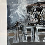 Tempera artwork Ersi Drini used, Troades stage model 1995