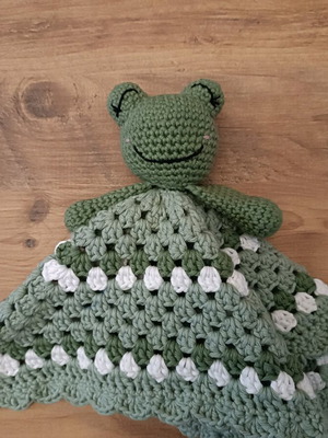Handmade amigurumi lovey frog cuddly toy new, 100% cotton