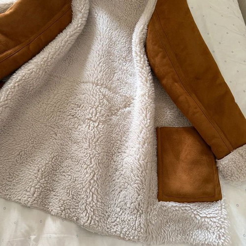 ASOS Teddy coat used, beige and brown, size S/M