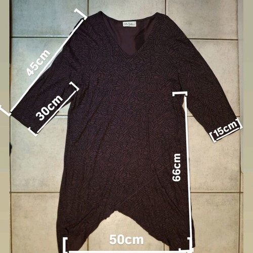 Ulla Popken dress like new, purple, asymmetric design, one size