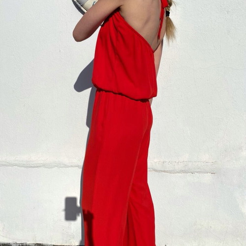 One-piece jumpsuit new, size M, red, 100% polyester