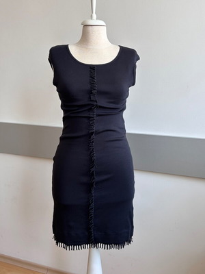 Marc Cain black ribbed cotton dress sport series like new, slim fit