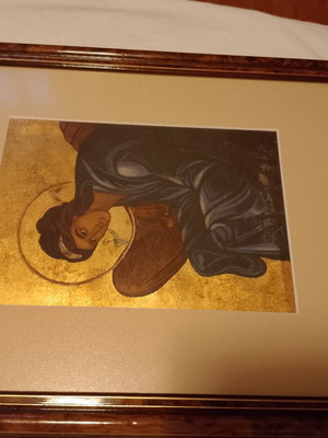 Byzantine angel icon in luxury frame like new