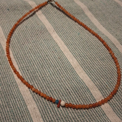 Summer necklace handmade, orange beads not plastic