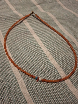 Summer necklace handmade, orange beads not plastic