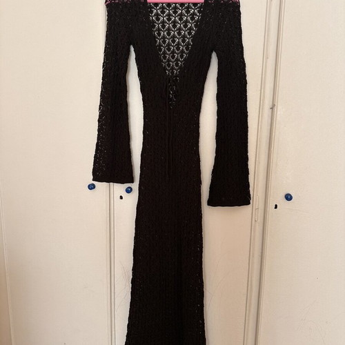 Maxi tunic dress black, like new, beach and evening wear