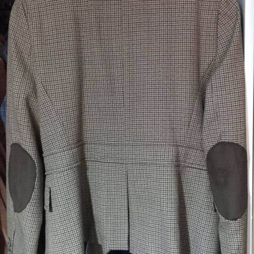 Zara checked mid-length jacket size L like new, beige brown