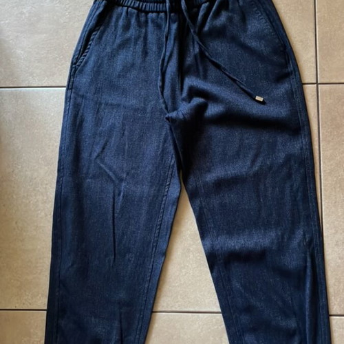 Zara women's dark blue denim-style pants like new, size S