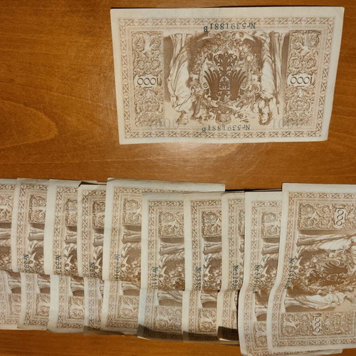 German collectible banknotes used, pack of 11, dated 21/04/1910