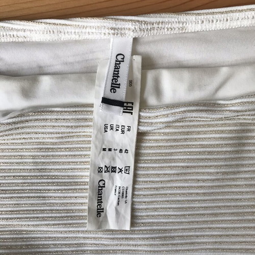 Chantelle bikini bottom white with gold thread, new, size 40