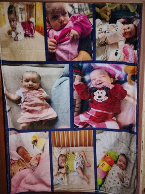 Warm soft baby blanket new with one-sided print