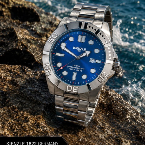 Kienzle 1822 Diver men's watch, navy blue, stainless steel 316L