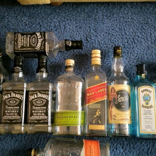 Collection of drink bottles large variety