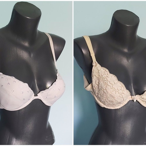 H&M Vintage Wonder Bra Set used, pushup, lace and embroidery