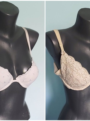 H&M Vintage Wonder Bra Set used, pushup, lace and embroidery