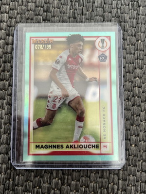 Κάρτα Maghnes Akliouche Rookie Aqua Refractor καινούργια 2022-23 Topps Merlin