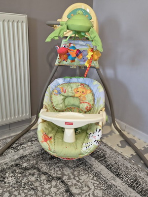 Fisher Price Rainforest baby relax used, foldable with sounds