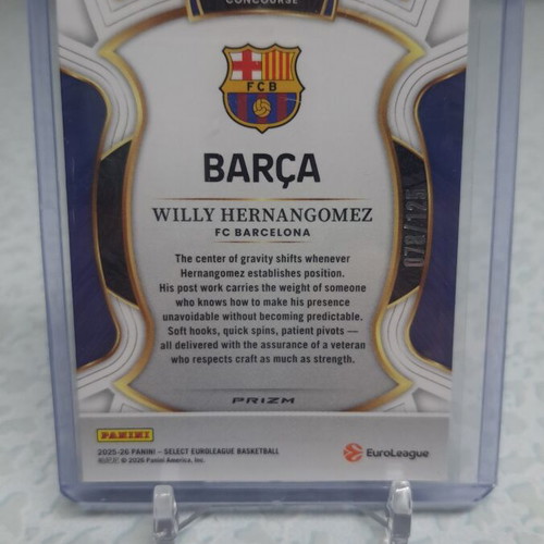 Eurolague Contenders 2026 Willy Hernangomez Card numbered 125 Barcelona