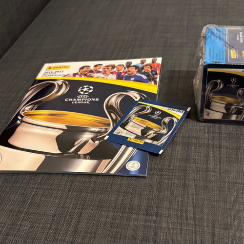 Panini Champions League 2014-2015 album and box with 50 packets in excellent condition